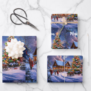 kerstbriefkaart inpakpapier vel