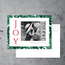 kerstBriefkaart Joy Foto Green Feestdagenkaart