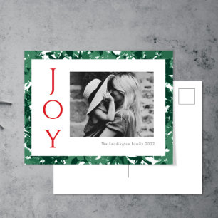 kerstBriefkaart Joy Foto Green Feestdagenkaart