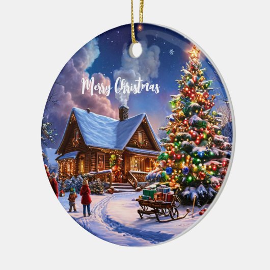 kerstbriefkaart keramisch ornament (Links)