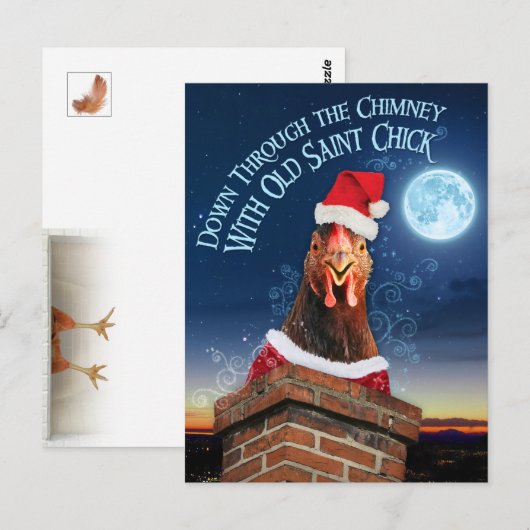KerstBriefkaart - Old Saint Chick Briefkaart (Voorkant / Achterkant)
