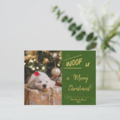 KerstBriefkaart (Puppy Ver.) Feestdagenkaart (Staand voorkant)