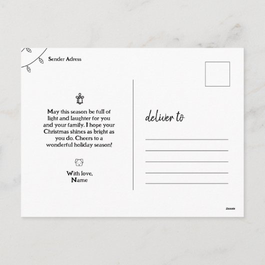 KerstBriefkaart (Puppy Ver.) Feestdagenkaart (Achterkant)