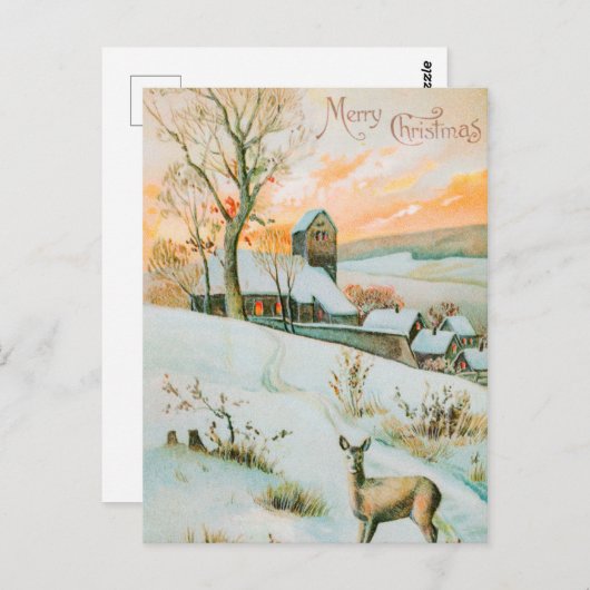 kerstBriefkaart Retro Briefkaart (Voorkant / Achterkant)