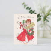  kerstBriefkaart Retro Feestdagenkaart (Staand voorkant)