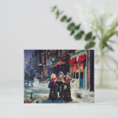 kerstBriefkaart Retro Feestdagenkaart (Staand voorkant)