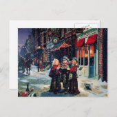 kerstBriefkaart Retro Feestdagenkaart (Voorkant / Achterkant)