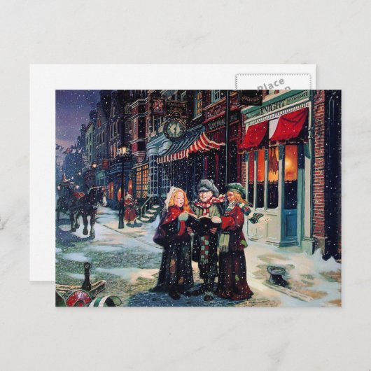  kerstBriefkaart Retro Feestdagenkaart (Voorkant / Achterkant)