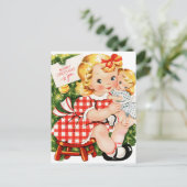 kerstBriefkaart Retro Feestdagenkaart (Staand voorkant)