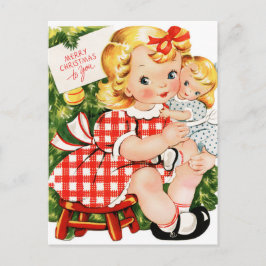 kerstBriefkaart Retro Feestdagenkaart