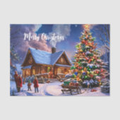 kerstbriefkaart tissuepapier (Voorkant)