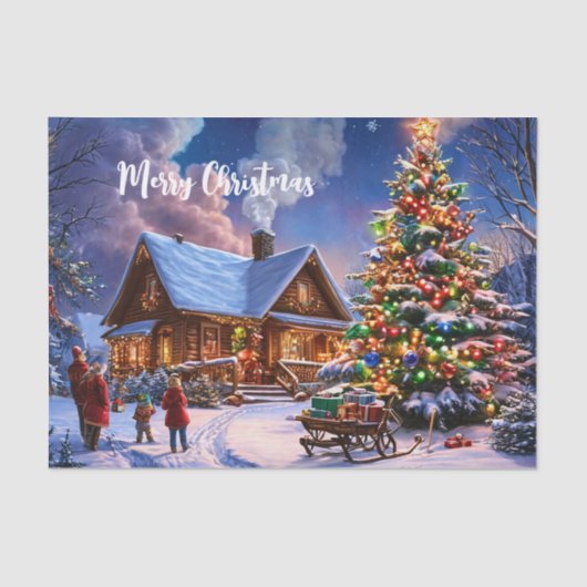 kerstbriefkaart tissuepapier (Voorkant)