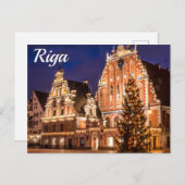 Kerstbriefkaart van het Briefkaart Riga (Voorkant / Achterkant)