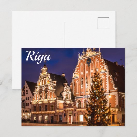 Kerstbriefkaart van het Briefkaart Riga (Voorkant / Achterkant)