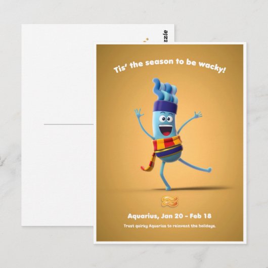 kerstBriefkaart voor Aquarius Briefkaart (Voorkant / Achterkant)
