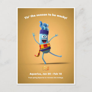 kerstBriefkaart voor Aquarius Briefkaart