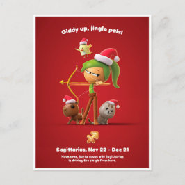 kerstBriefkaart voor Sagittarius Briefkaart