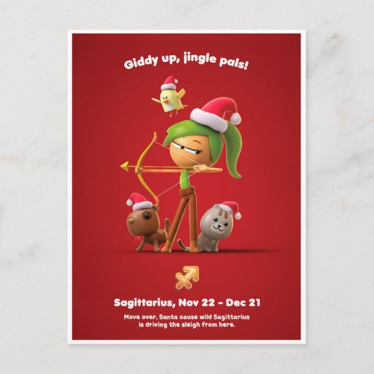 kerstBriefkaart voor Sagittarius Briefkaart (Voorkant)