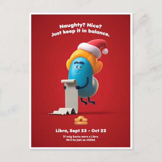 KerstBriefkaart voor Weegschaal Briefkaart (Voorkant)