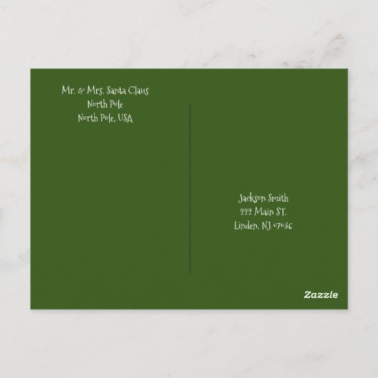 KerstBriefkaarten Beer Noordpoolkerstman Briefkaart (Achterkant)