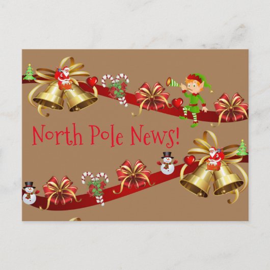 KerstBriefkaarten Noordpool Elf Briefkaart (Voorkant)