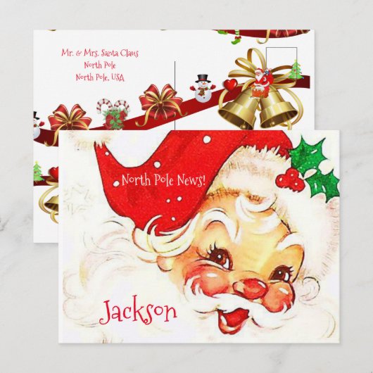 KerstBriefkaarten Noordpool  kerstman Briefkaart (Voorkant / Achterkant)