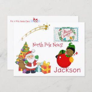 KerstBriefkaarten Noordpool Santa Elf Briefkaart