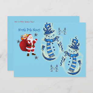 KerstBriefkaarten Noordpool Snowman Briefkaart