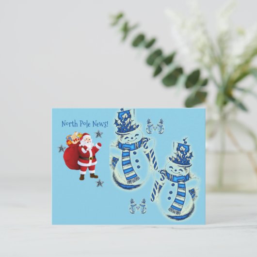 KerstBriefkaarten Noordpool Snowman Briefkaart (Staand voorkant)