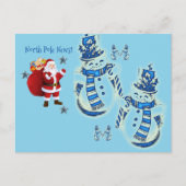 KerstBriefkaarten Noordpool Snowman Briefkaart (Voorkant)