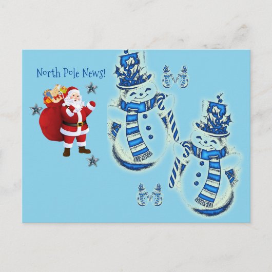 KerstBriefkaarten Noordpool Snowman Briefkaart (Voorkant)