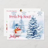KerstBriefkaarten Noordpool Snowman Briefkaart (Voorkant / Achterkant)