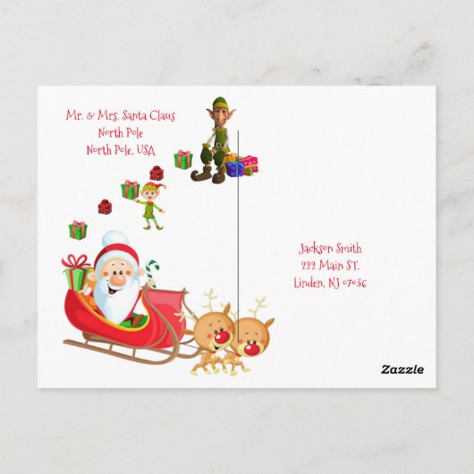 KerstBriefkaarten Noordpool Snowman Briefkaart (Achterkant)