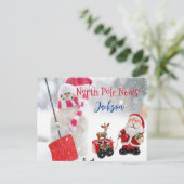KerstBriefkaarten Noordpool Snowman Briefkaart (Staand voorkant)