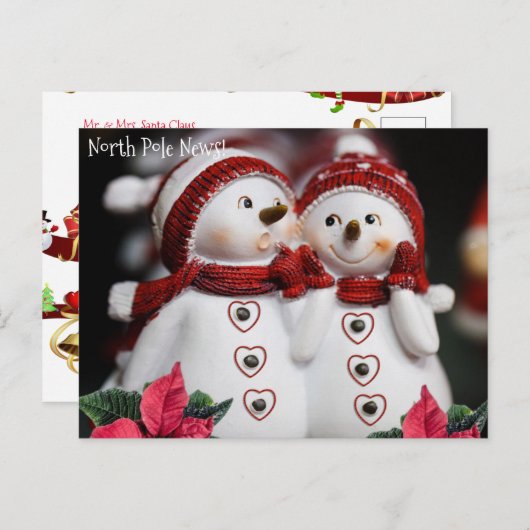 KerstBriefkaarten Noordpool Snowman Briefkaart (Voorkant / Achterkant)