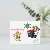 KerstBriefkaarten Noordpool Snowman Elf Briefkaart (Staand voorkant)