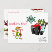 KerstBriefkaarten Noordpool Snowman Elf Briefkaart (Voorkant / Achterkant)