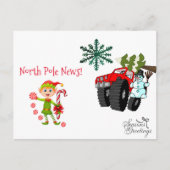 KerstBriefkaarten Noordpool Snowman Elf Briefkaart (Voorkant)