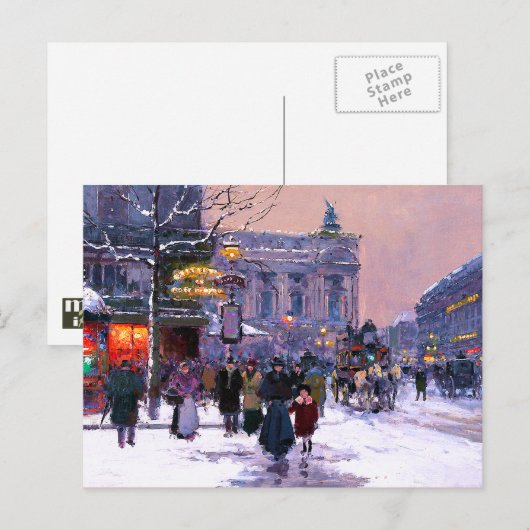 kerstBriefkaarten op de Parisiaanse Scène Feestdagenkaart (Voorkant / Achterkant)