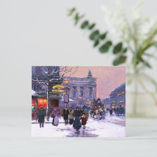  kerstBriefkaarten op de Parisiaanse Scène Feestdagenkaart (Staand voorkant)