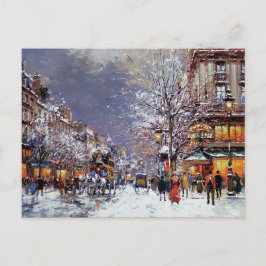  kerstBriefkaarten op de Parisiaanse Scène Feestdagenkaart