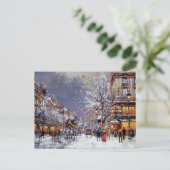  kerstBriefkaarten op de Parisiaanse Scène Feestdagenkaart (Staand voorkant)