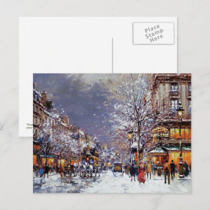 kerstBriefkaarten op de Parisiaanse Scène Feestdagenkaart