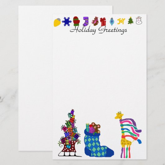 kerstbriefpapier briefpapier (Voorkant / Achterkant)