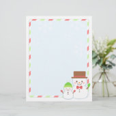 Kerstbriefpapier - glimlachend Snowman (Staand voorkant)