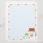 Kerstbriefpapier - glimlachend Snowman (Voorkant / Achterkant)