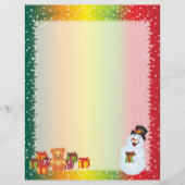 Kerstbriefpapier - glimlachend Snowman (Voorkant)