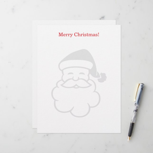Kerstbriefpapier met kerstman watermerk briefhoofd (Voorkant / Achterkant in situ)