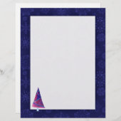 kerstbriefpapier met waterverf-boomstructuur (Voorkant / Achterkant)