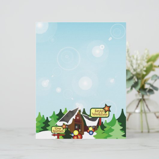 Kerstbriefpapier - Ontwerp Noordpool (Staand voorkant)